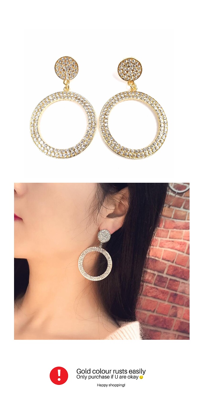 A-SD-ER0037 Gold Elegant Trendy Circle Pearls Earstuds Malaysia