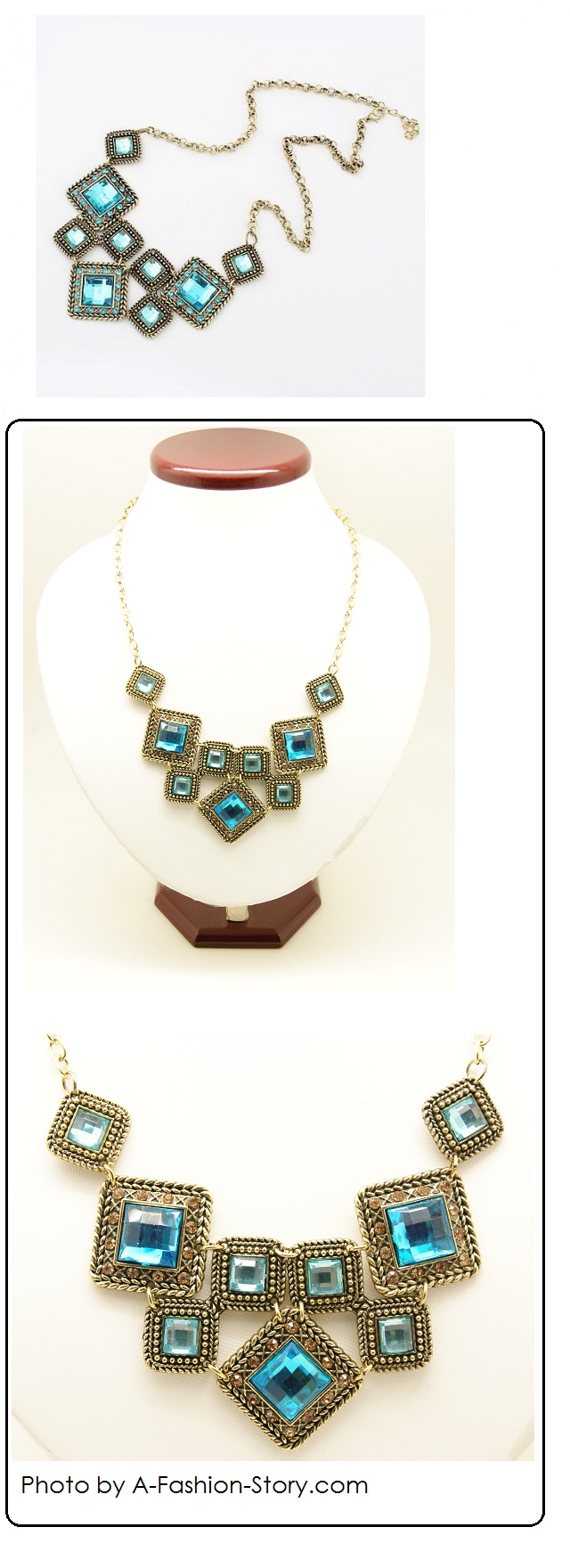 P90234 Blue beads elegance accessories short necklace brunei