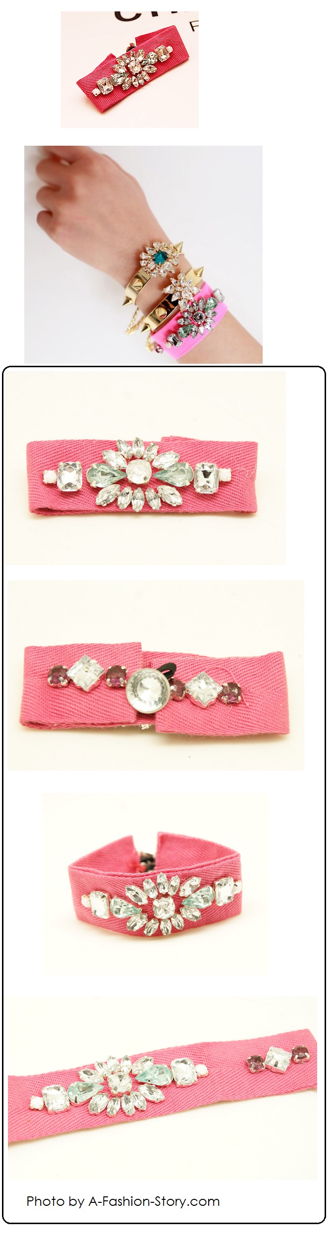 A49907 Pink elegance korean friendship bracelet accessories
