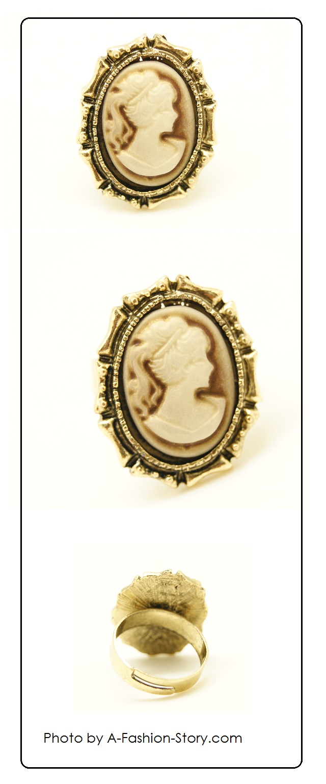 C11042847 Vintage brown princess korean chunky ring accessories
