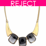 RD0319 - Reject Design RD0319 Black bead choker vintage necklace - Click Image to Close