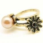 L63466 Flower pearl vintage chunky ring wholesale accessories