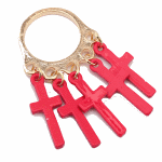 P98956 Pink cross dangling korean ring accessories singapore