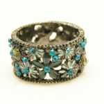 P97244 Blue flower delicate elegance chunky ring wholesale
